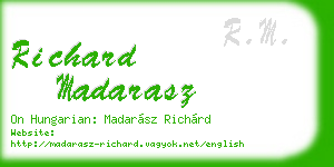 richard madarasz business card