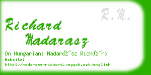 richard madarasz business card